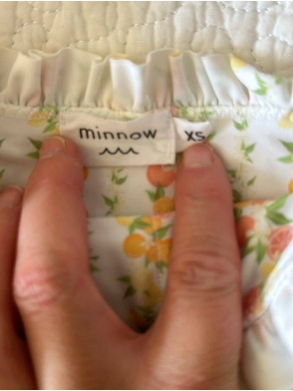 Minnow Smocked Citrus Linear Swimsuit xs - Picture 5 of 7